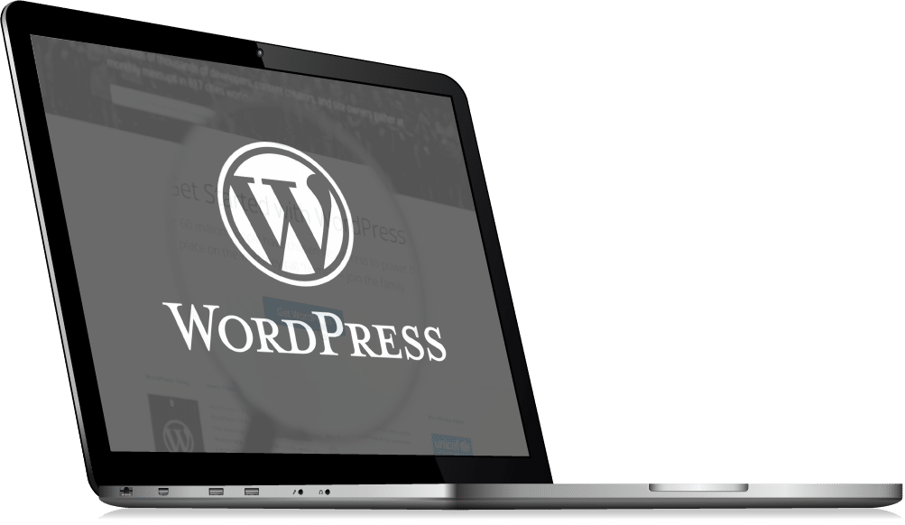 laptop with wordpress