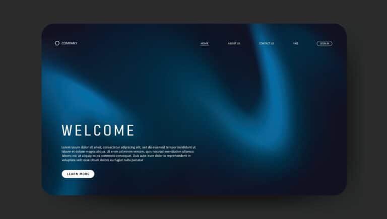 fluid gradient landing page website design
