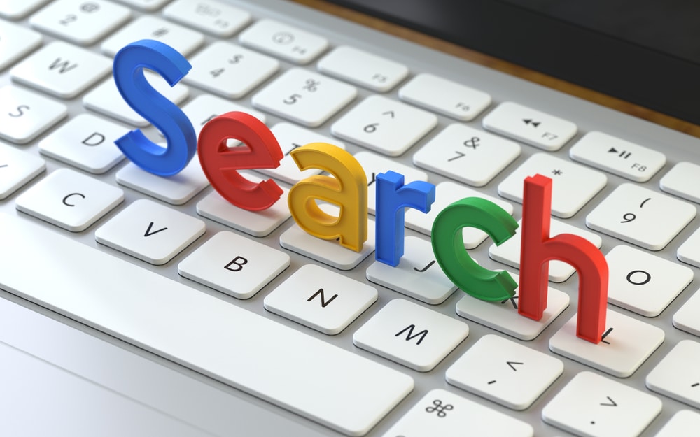SEO symbol on the keyboard of a latop, 3d rendering,conceptual image. online google and search concepts.
